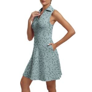 Women's Golf Tennis Dress V-Neck with Shorts and Pocket Workout Athletic Dresses